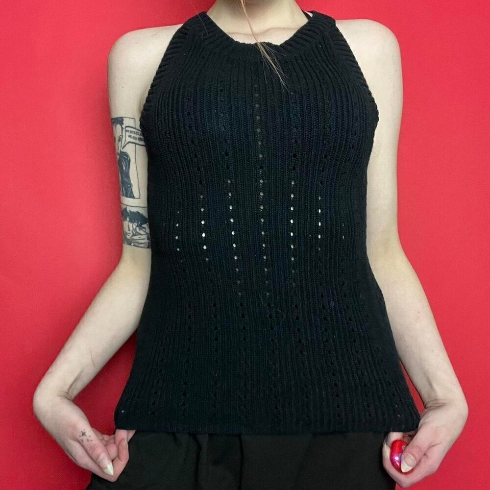 Gap/Y2K high neck black sweater tank🖤🖤​​​​​​​​